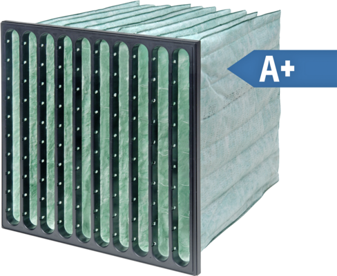 Die Filtration von Zu- oder Umluft in Räumen mit Klima- / Lüftungsanlagen ist Aufgabe des Luftfilters Hi-Flo-II-XLT7-670-ePM1-60-Aplus. - © Bild: Camfil
