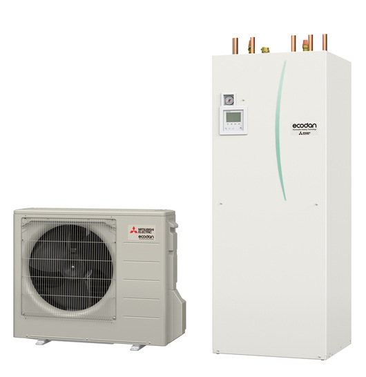 Die CO2-Wärmepumpe Ecodan QUHZ kann sowohl im Ein- als auch im Mehrfamilienhaus auf der Etage eingesetzt werden. - © Mitsubishi Electric

