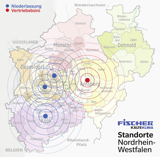 Zukünftige Struktur der Fischer-Standorte in Nordrhein-Westfalen - © Fischer Kälte-Klima 2022
