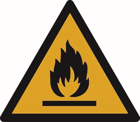 Flammensymbol nach EN ISO 7010 W021 - © Bild: ASR A1.3
