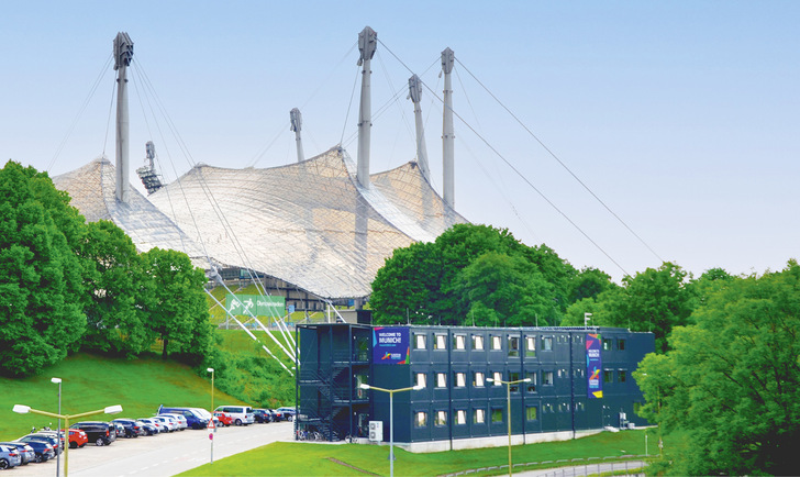 Hisense Außeneinheiten am Pressezentrum der European Championships Munich - © Bild: CP Kaut