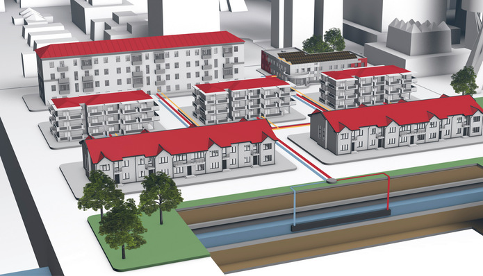 © Bild: ait / alpha innotec In die Stadtplanung integriert: Als Quartierslösung können die Versorgungsnetze mit kurzen Strecken auskommen.
