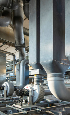 © Bild: HLU Neue Ventilatoren mit über 80 Prozent Motorenwirkungsgrad: 68 Radialluftventilatoren in den Baugrößen 160 bis 250 hat HLU im Gebäude N260 verbaut.