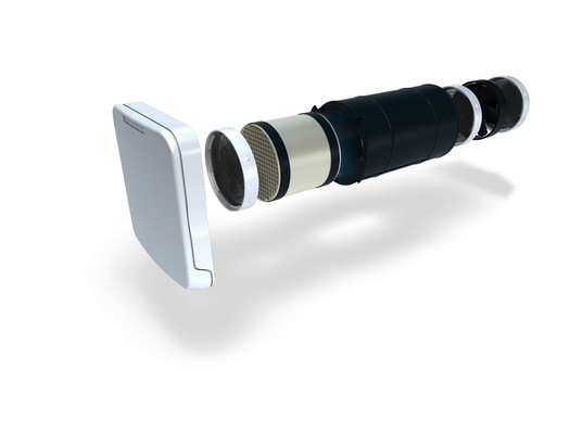 Alt-Text: „Explosionsdarstellung eines modernen Kühlsystems mit sichtbaren internen Komponenten, wie Verdichter, Verdampfer und Regler, auf einem neutralen Hintergrund. - © Bild: Leipfinger-Bader