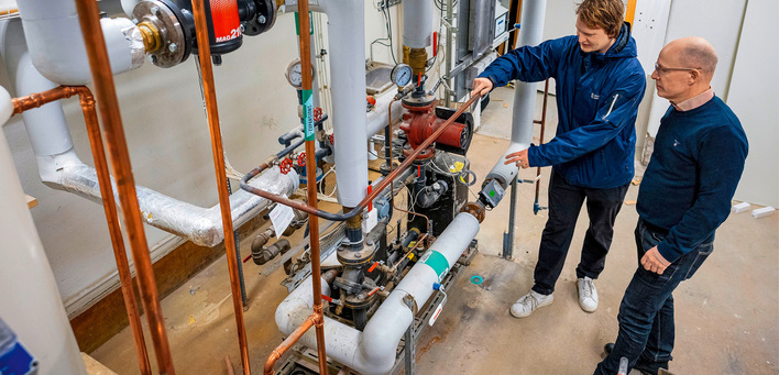 © Bild: ebm-papst Blick auf technische Einrichtungen des Retrofit-Projekts in der Stockholmer Gyllenstiernsgatan.