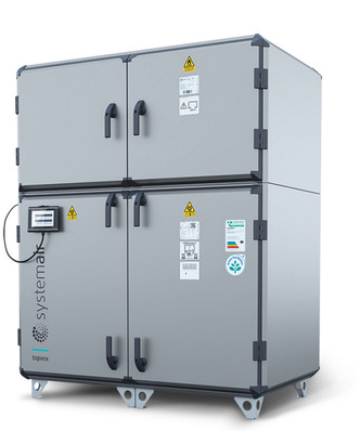 Gerne! Hier ist ein optimierter, themenrelevanter Alt-Text für das beschriebene Bild, zugeschnitten auf die Zielgruppe von diekaelte.de: Optimierter Alt-Text: „Großdimensionierte industrielle lufttechnische Zentrale für Kälte- und Klimaanwendungen mit integrierten Steuerungselementen, Warnhinweisen sowie vier wartungsfreundlichen Fronttüren; eingesetzt zur energieeffizienten Klimatisierung und Lüftung in gewerblichen Gebäuden.“ Begründung: Dieser Text benennt nicht nur die sichtbaren Elemente des Geräts, sondern stellt den Bezug zur Zielgruppe her (Anwendungsbereich Kälte/Klima/Lüftung, Energieeffizienz), nutzt branchenspezifische Begriffe (lufttechnische Zentrale statt allgemeiner Lüftungsgeräte) und geht auf Aspekte wie Wartungszugang ein. - © Bild: Systemair